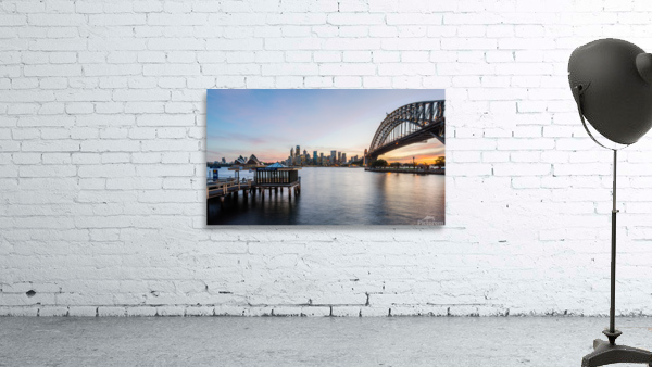 Dramatic panoramic sunset photo Sydney harbor Wall Preview