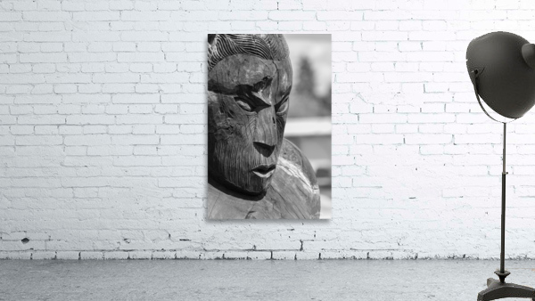 Maori carved head at Whakarewarewa Wall Preview