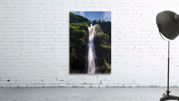 Dramatic waterfall of Bridal Veil Falls in Keystone Canyon Wall Preview