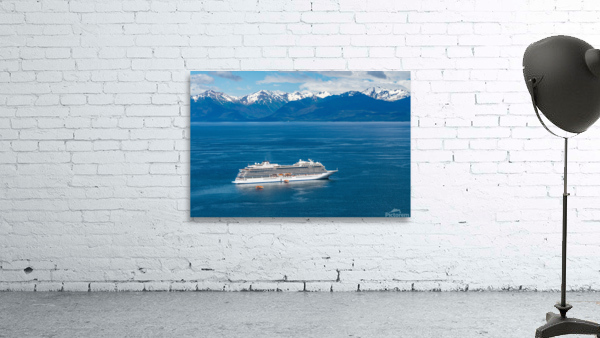 Viking Orion anchored at Icy Strait Point in Alaska Wall Preview