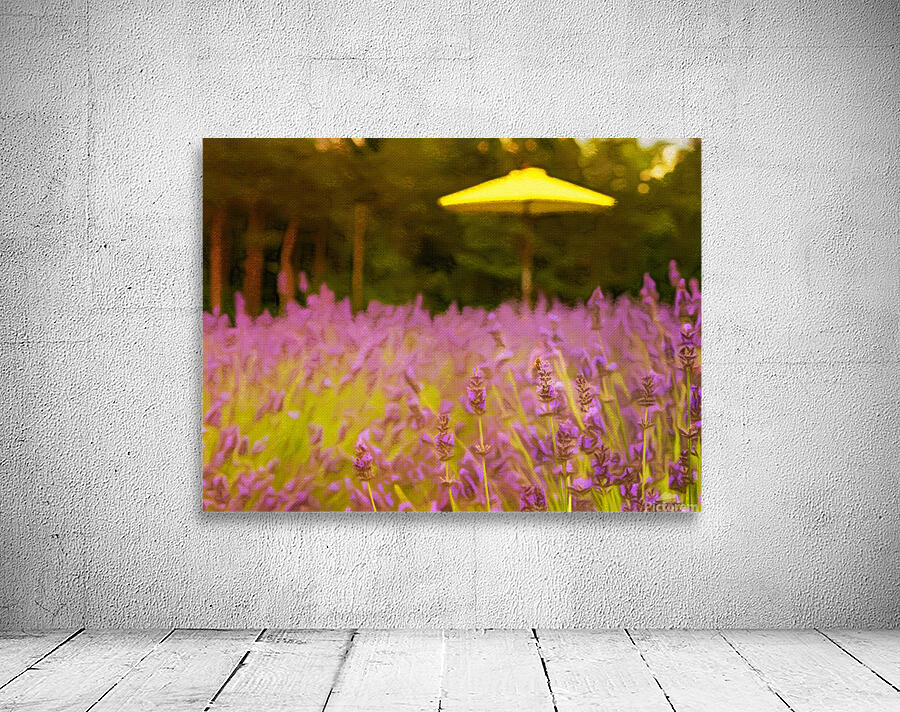 Pastel drawing of lavender plants in blossom Wall Preview