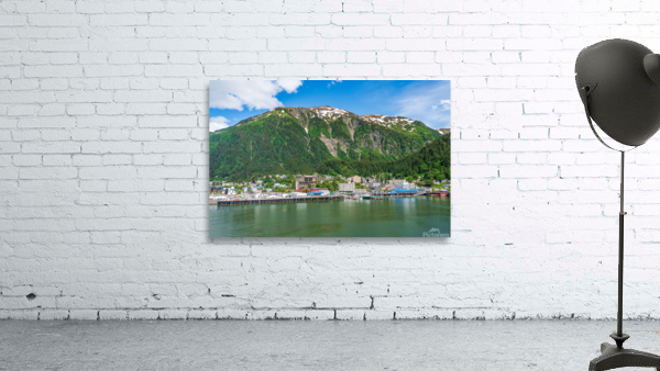 City of Juneau in Alaska seen from the water in the port Wall Preview