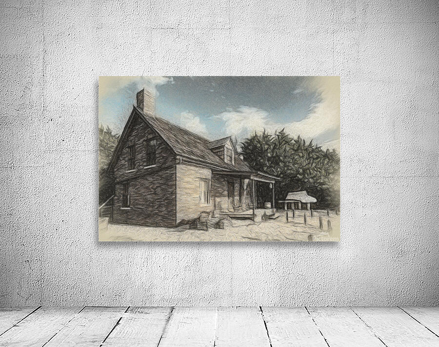 Charcoal drawing of Lighthouse keeper house Bill Baggs Wall Preview