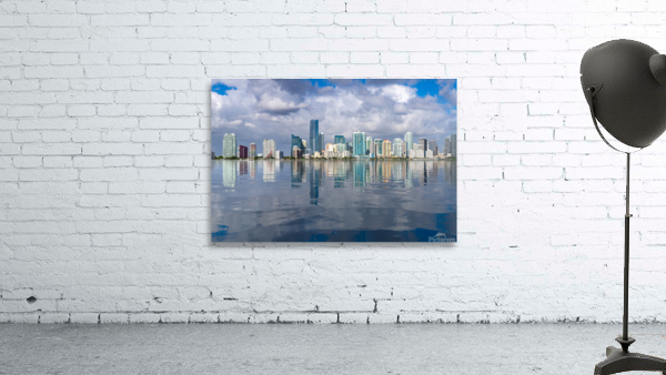 View of Miami Skyline with artificial reflection Wall Preview