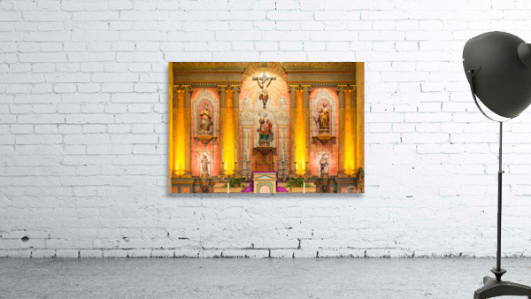 Interior of the church at Santa Barbara Mission Wall Preview