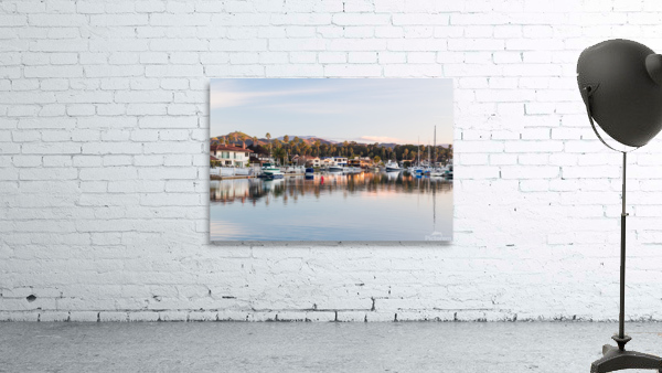 Sunrise over homes and boats ventura Wall Preview
