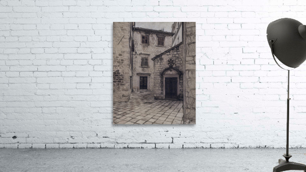 Narrow streets in Kotor in charcoal Wall Preview