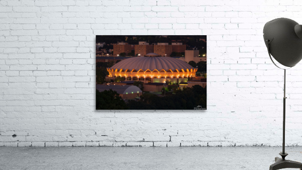 Illuminted Coliseum at WVU at dusk Wall Preview