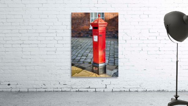 Victoria era red post office mailbox in street Wall Preview