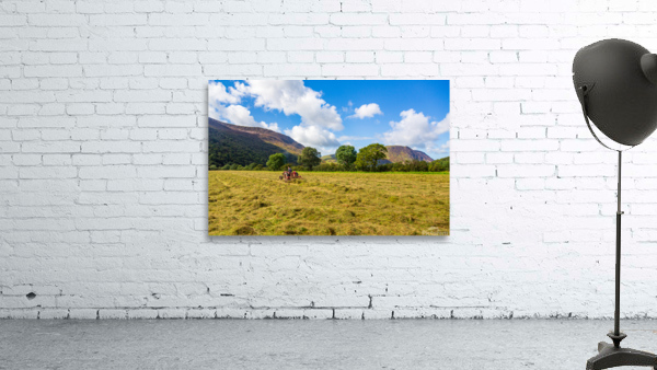 Antique tractor and threshing machine in England Wall Preview