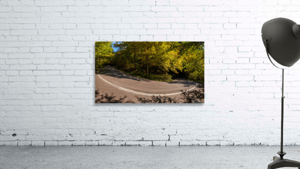 Narrow hairpin bend in Smugglers Notch in Vermont Wall Preview