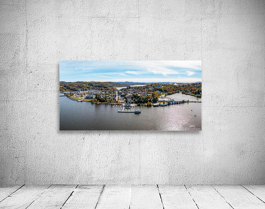 Aerial view of Newport Vermont in the fall Wall Preview