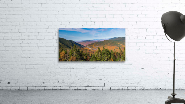 Aerial view of Smugglers Notch in the fall Wall Preview