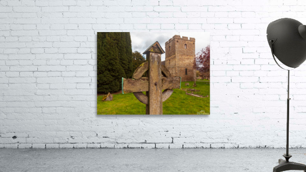 Old wooden cross in Stokesay graveyard Wall Preview