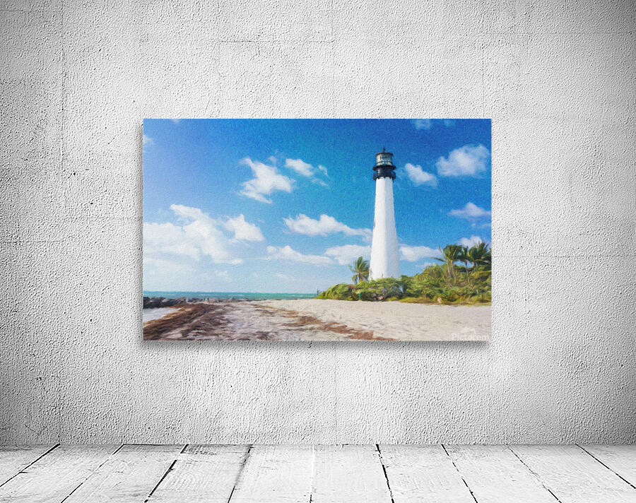 Painting of Cape Florida lighthouse Wall Preview