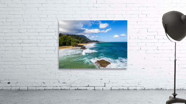 Aerial photo of Lumahai Beach on the north shore of Kauai Wall Preview