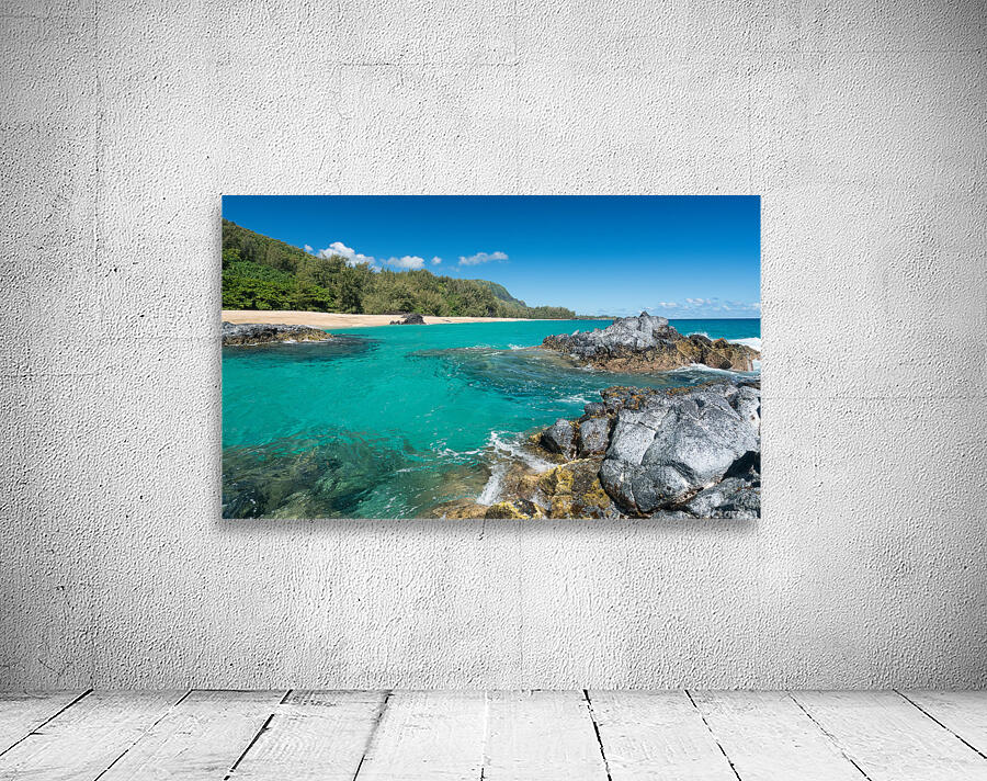 Lumahai Beach Kauai with rocks  Wall Preview