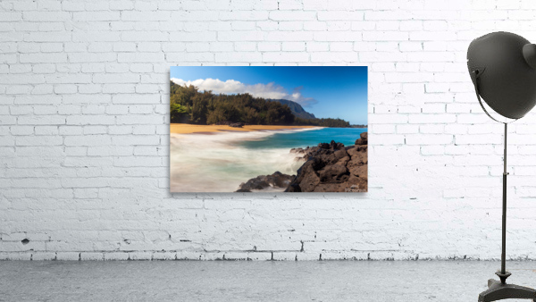 Lumahai beach in Kauai in long exposure Wall Preview