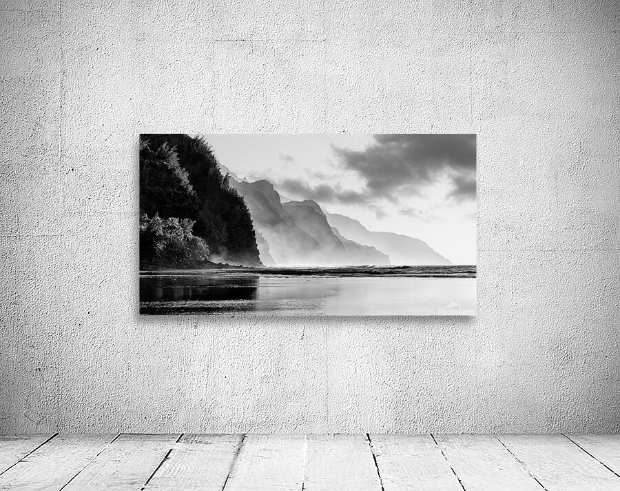 Black and white sunset on Na Pali coastline Wall Preview