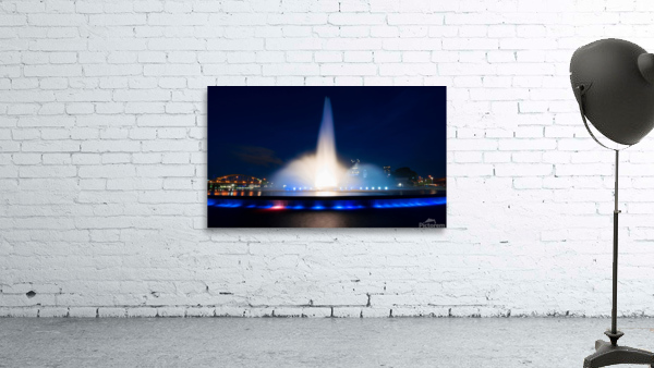 Point State Park Fountain in downtown Pittsburgh at night Wall Preview