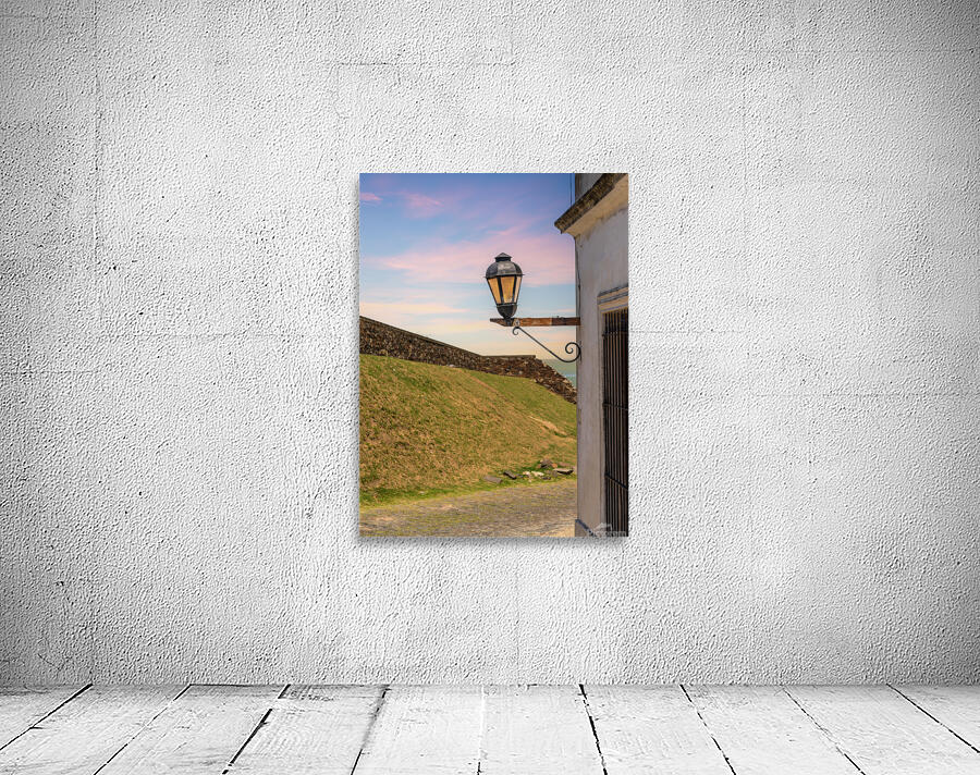 Street lamp in Unesco historical town of Colonia del Sacramento Wall Preview
