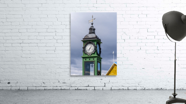 Clock tower and weather station by port in Punta Arenas in Chile Wall Preview