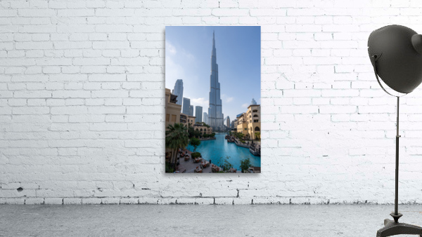 Restaurants and cafes of Dubai downtown business district Wall Preview