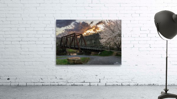 Steel girder bridge carries the bike walking trail over Deckers  Wall Preview