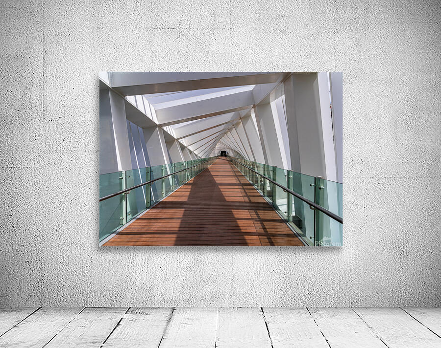 Dubai Water Canal bridge twists towards new apartment blocks Wall Preview