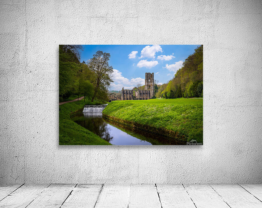Springtime at Fountains Abbey ruins in Yorkshire England Wall Preview