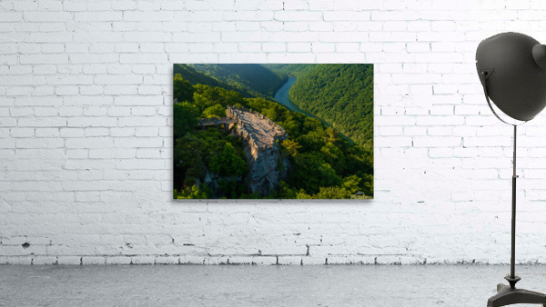 Aerial panorama of Cheat River Gorge overlook Wall Preview