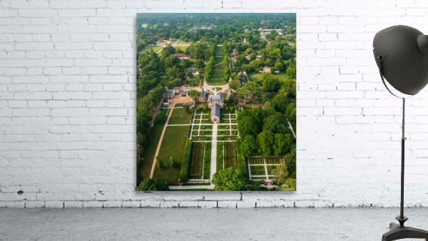 Aerial portrait format of Governors Palace in Williamsburg Virginia Wall Preview
