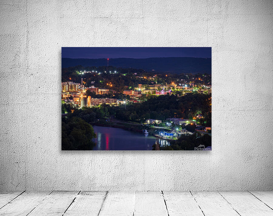 Downtown campus of West Virginia university at nightfall Wall Preview