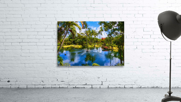 Oil painting of lagoon in the Na Aina Kai sculpture garden Wall Preview