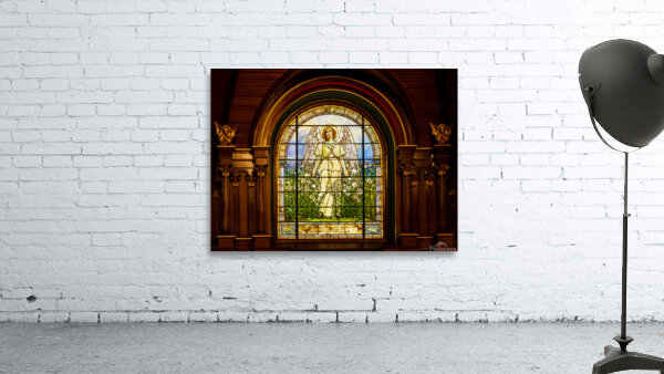 The Angel among the Lilies. Tiffany stained glass window. 1896 Wall Preview