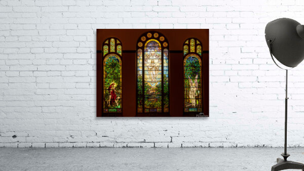 Three beautiful Tiffany stained glass windows from 1896 Wall Preview