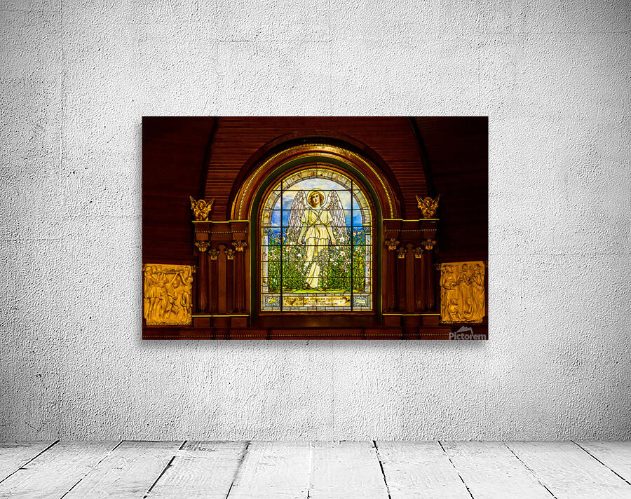 The Angel among the Lilies. Tiffany stained glass window. 1896 Wall Preview