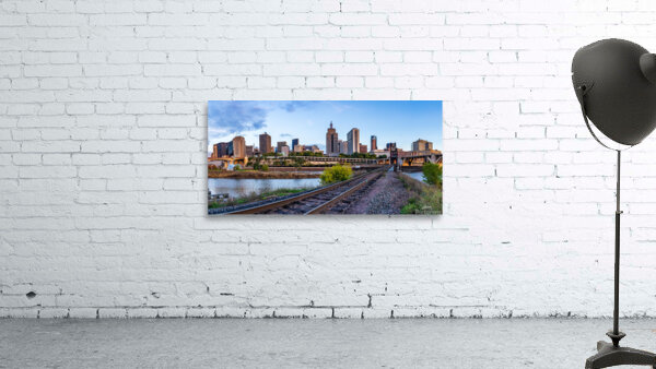 Sunrise over the downtown district of St Paul and Mississippi Wall Preview