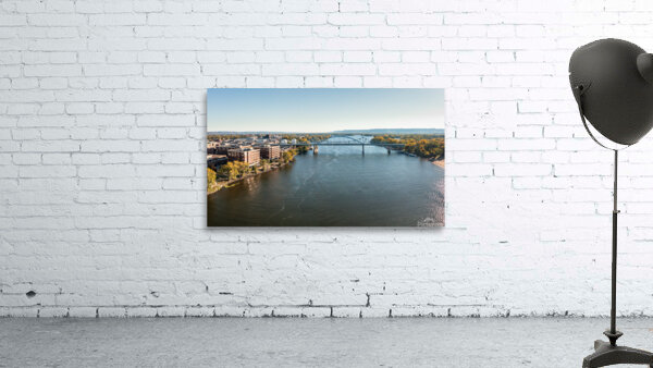 Aerial view of La Crosse Wisconsin and the Mississippi River Wall Preview