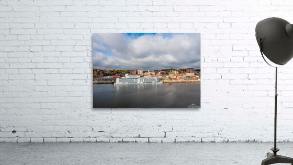 Cityscape of Burlington in Iowa from the Mississippi river Wall Preview