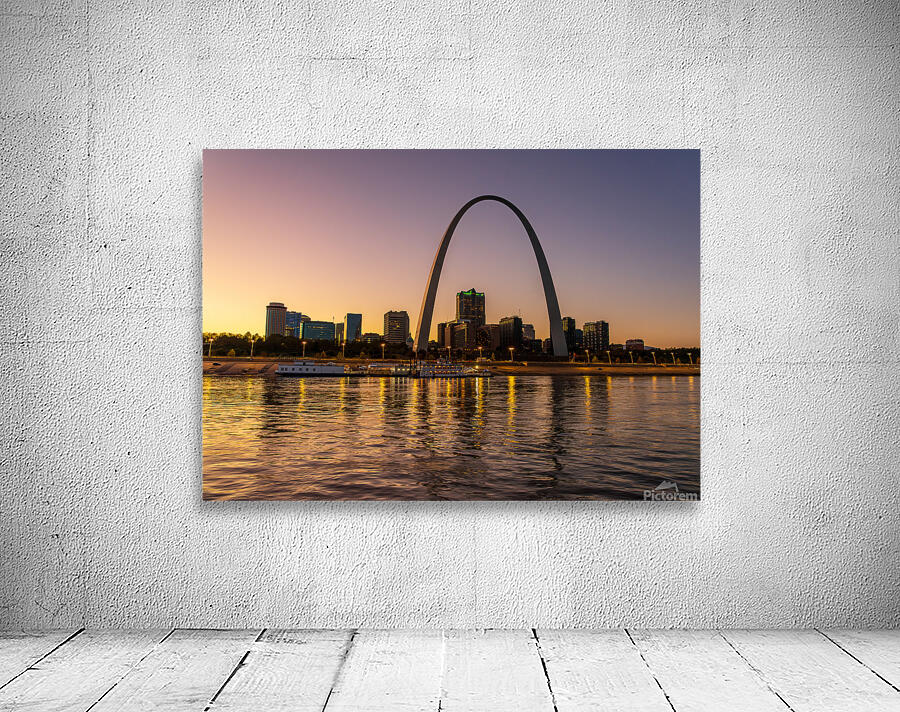 Reflections of St Louis and Gateway Arch in Mississippi River Wall Preview