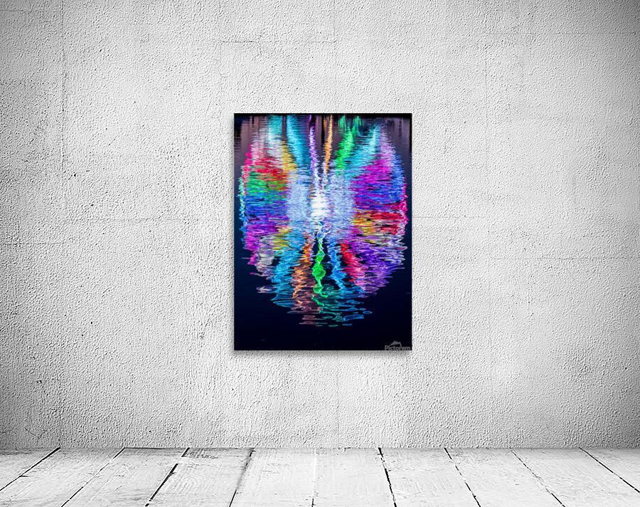 Vertical Reflection of ferris wheel at National Harbor Wall Preview