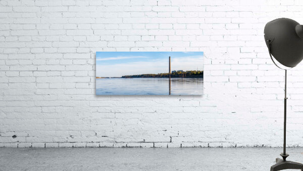 New Madrid power station above sand banks of Mississippi river i Wall Preview