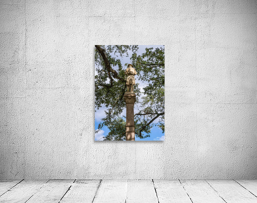 Rear view of statue confederate soldier surrendering in Natchez Wall Preview