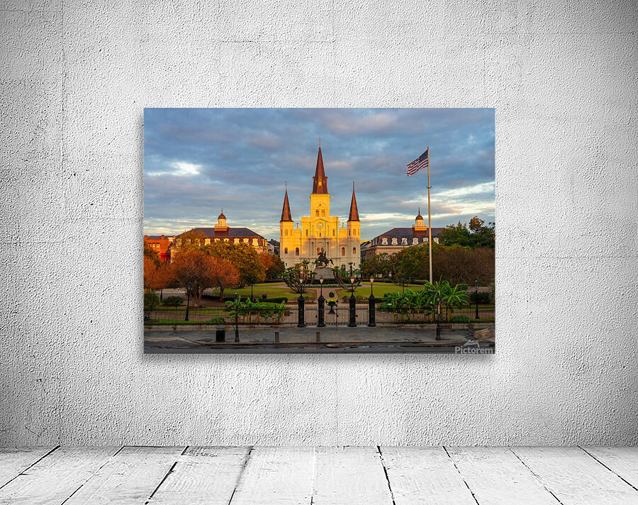 Sunrise on Cathedral Basilica of Saint Louis in New Orleans LA Wall Preview
