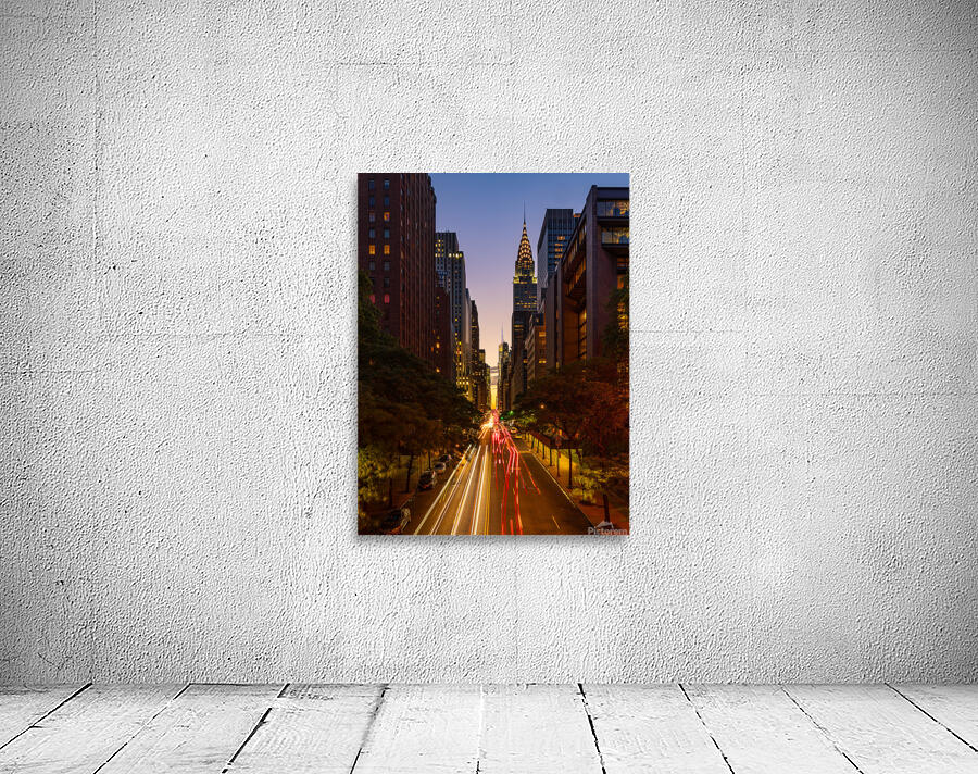Manhattanhenge when the sun sets along 42nd street in NY Wall Preview