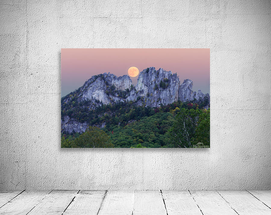 Supermoon over Seneca Rocks in West Virginia Wall Preview