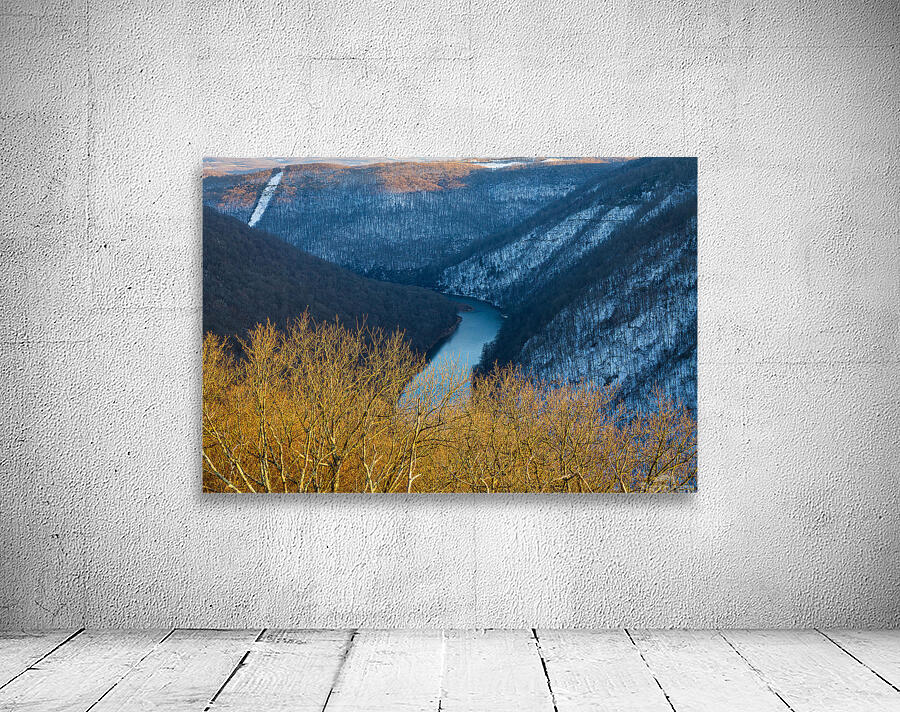 Cold Cheat River Canyon at Coopers Rock on winter afternoon Wall Preview