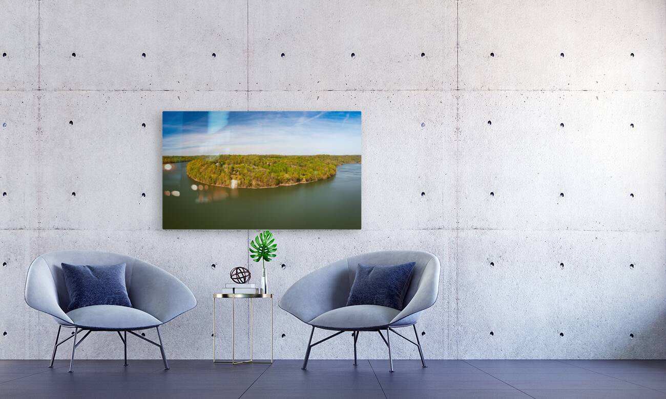 Aerial view of Cheat Lake and the Woodlands near Morgantown Reproduction