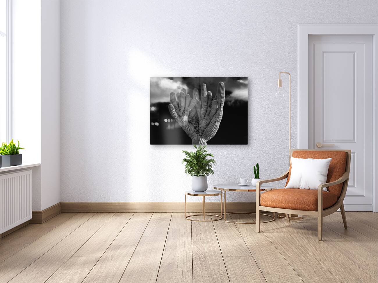 Crested Saguaro in National Park West in monochrome Reproduction